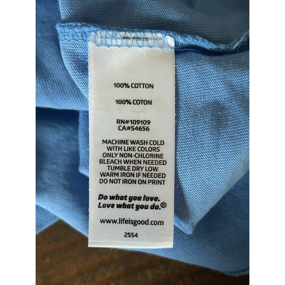 NEW Life Is Good Blue Wave Heart Short Sleeve Crusher Tee T-Shirt Cotton Sz M - Picture 6 of 6